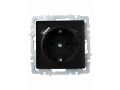 BRITE Розетка 1-местная с заземлением с защитными шторками 16А с USB A+C 18Вт РЮш11-1-БрЧ черный ИЭК