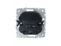 BRITE Розетка 1-местная с заземлением с защитными шторками 16А с USB A+C 18Вт РЮш11-1-БрЧ черный ИЭК