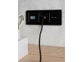 BRITE Розетка 1-местная с заземлением с защитными шторками 16А с USB A+C 18Вт РЮш11-1-БрЧ черный ИЭК
