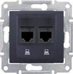 Розетка компьютерная х2, графит SDN4400170
