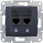 Розетка компьютерная х2, графит SDN4400170