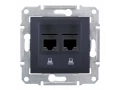 Розетка компьютерная х2, графит SDN4400170