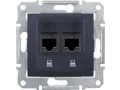 Розетка компьютерная х2, графит SDN4400170