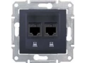 Розетка компьютерная х2, графит SDN4400170