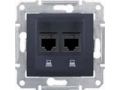 Розетка компьютерная х2, графит SDN4400170