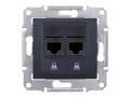 Розетка компьютерная х2, графит SDN4400170