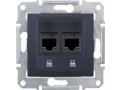 Розетка компьютерная х2, графит SDN4400170
