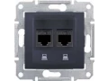 Розетка компьютерная х2, графит SDN4400170
