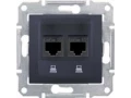 Розетка компьютерная х2, графит SDN4400170