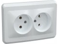 Розетка 2-местная РС 12-2-ВБ без заземляющего контакта без защитных шторок 10А ВЕГА (белый) ИЭК