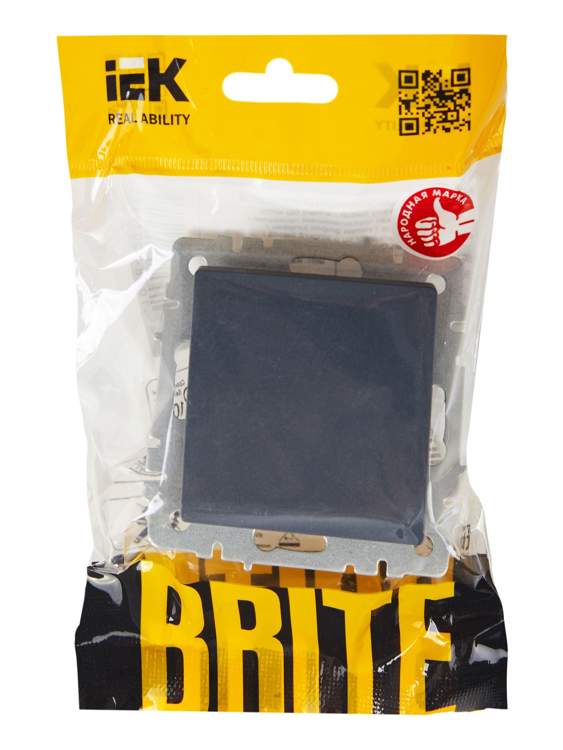 Выключатель 1-клавишный проходной 10А ВС10-1-6-БрМ маренго BRITE ИЭК