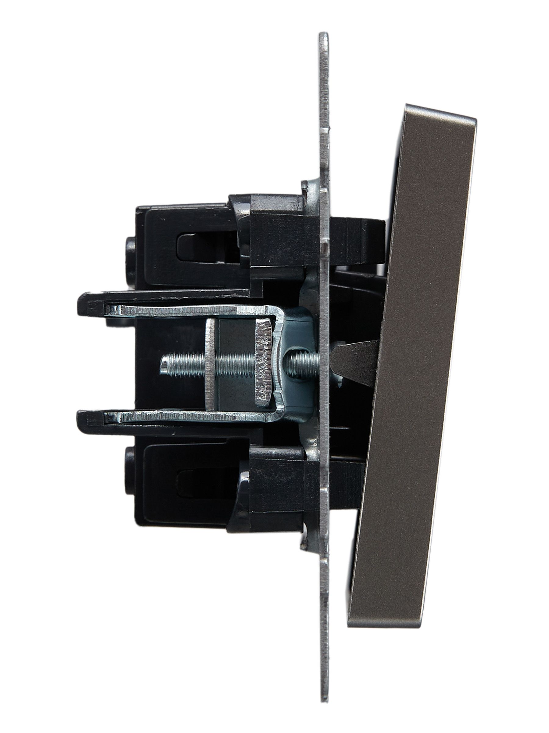 Выключатель 1-клавишный проходной 10А ВС10-1-6-БрС сталь BRITE ИЭК