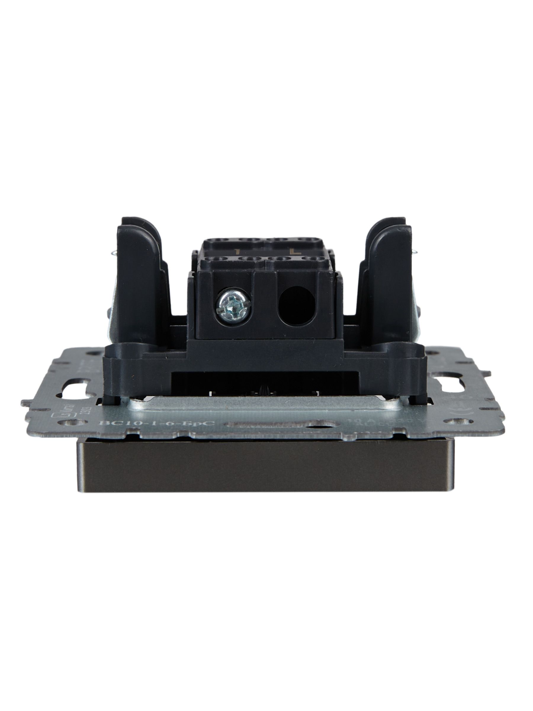 Выключатель 1-клавишный проходной 10А ВС10-1-6-БрС сталь BRITE ИЭК