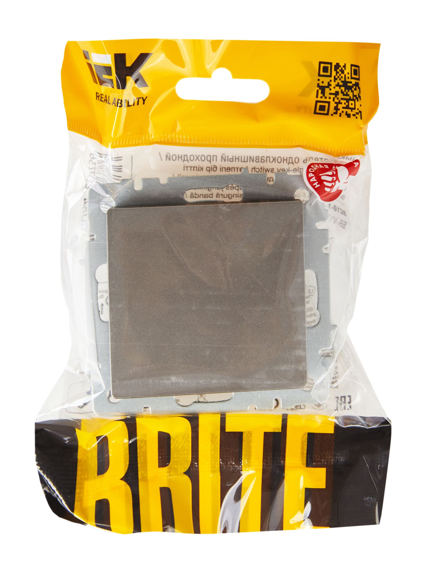 Выключатель 1-клавишный проходной 10А ВС10-1-6-БрС сталь BRITE ИЭК