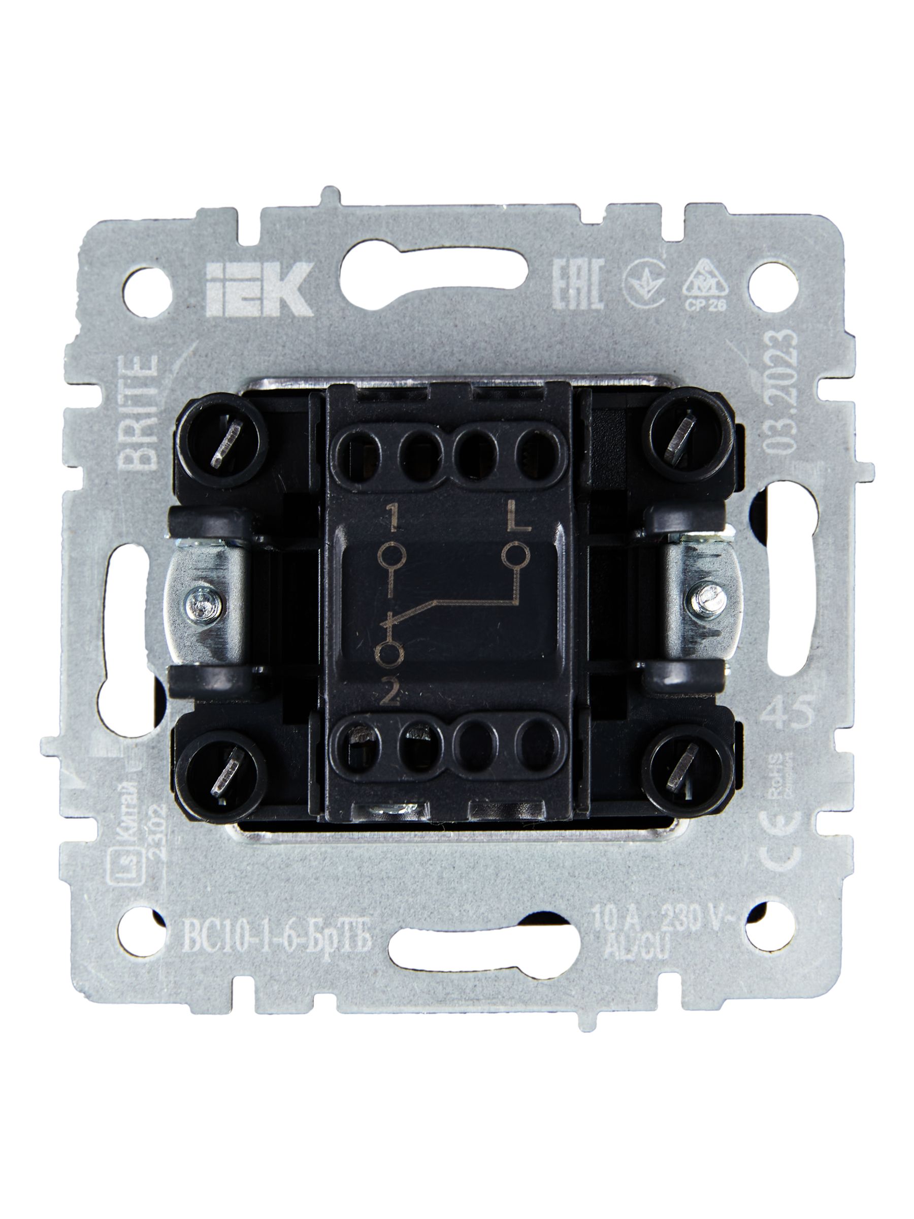 Выключатель 1-клавишный проходной 10А ВС10-1-6-БрТБ бронза BRITE ИЭК