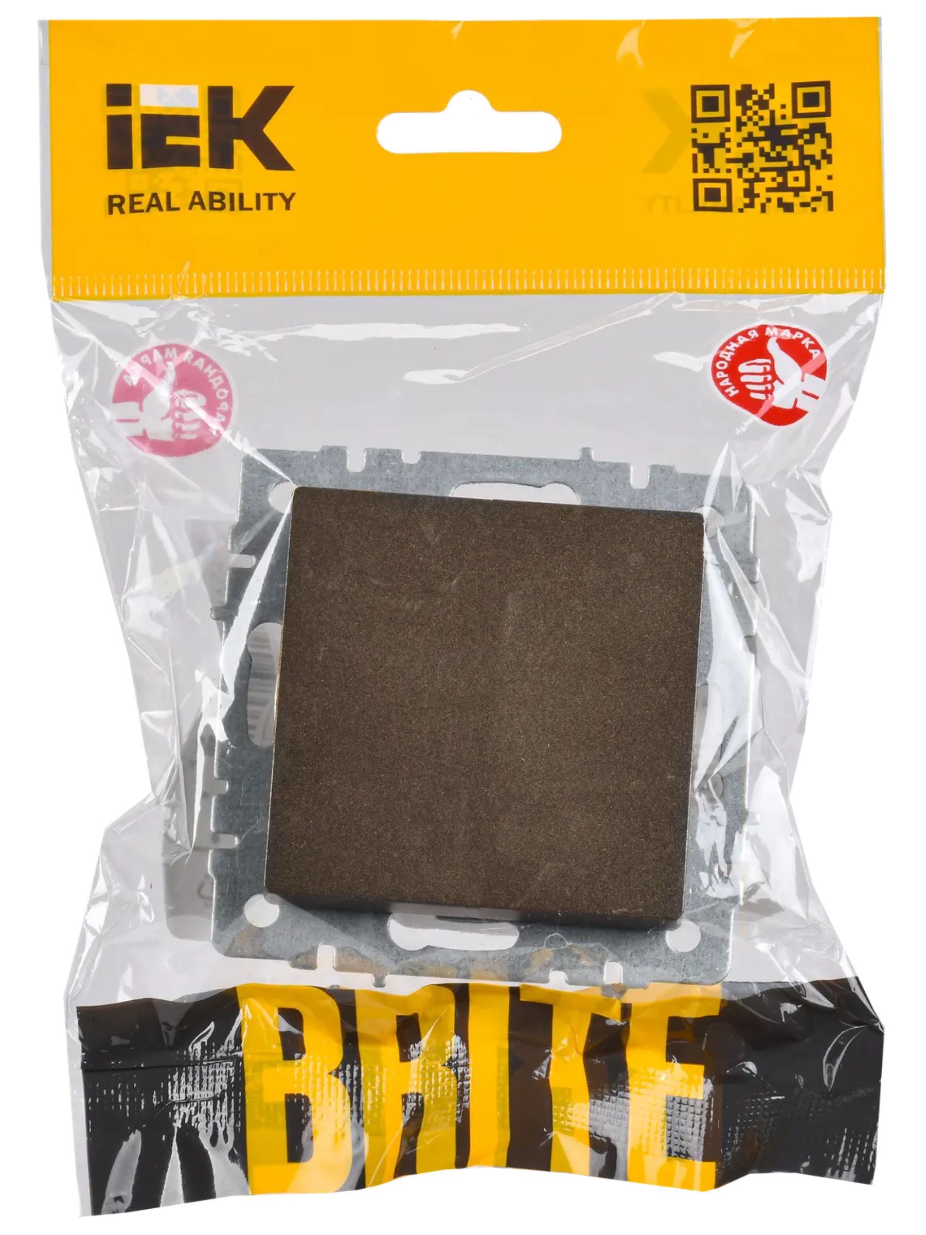 Выключатель 1-клавишный проходной 10А ВС10-1-6-БрТБ бронза BRITE ИЭК