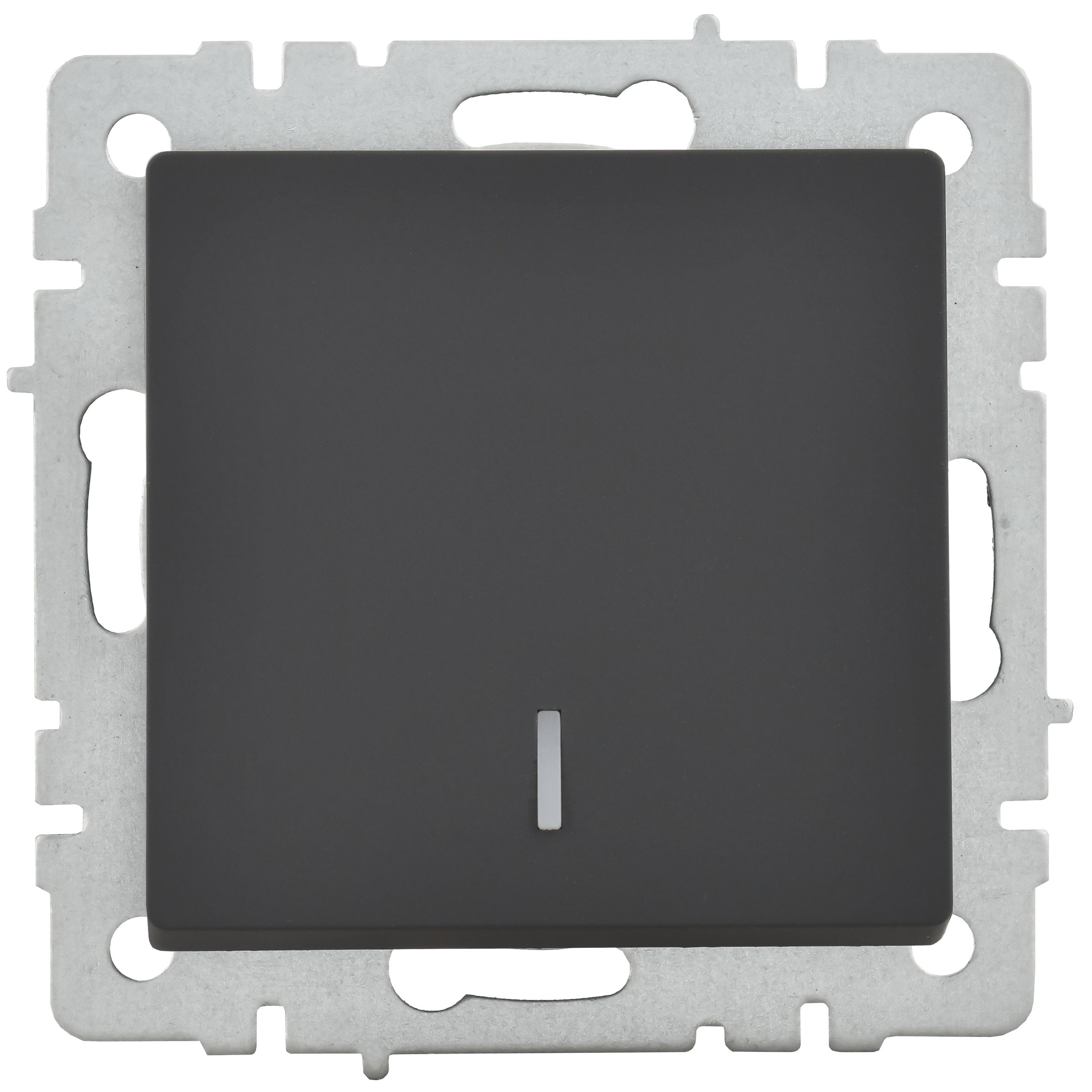 BRITE Выключатель 1-клавишный с индикацией 10А ВС10-1-1-БрГ графит ИЭК