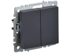 BRITE Выключатель 2-клавишный 10А ВС10-2-0-БрГ графит ИЭК
