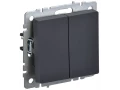 Выключатель 2-клавишный 10А ВС10-2-0-БрГ графит BRITE ИЭК