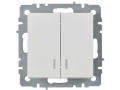 Выключатель 2-клавишный с индикацией 10А ВС10-2-1-БрБ белый BRITE ИЭК