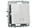Выключатель 2-клавишный с индикацией 10А ВС10-2-1-БрБ белый BRITE ИЭК