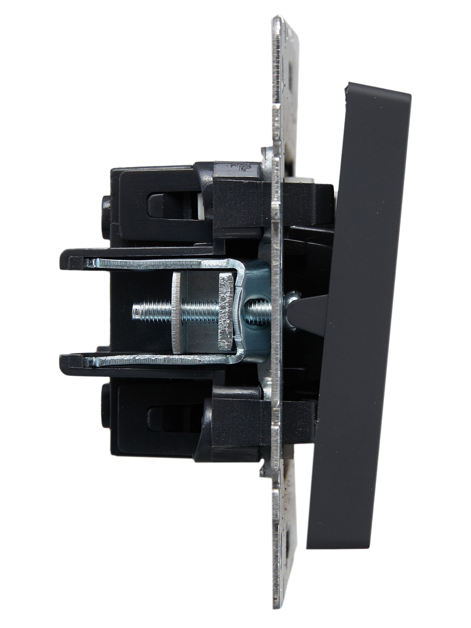 BRITE Выключатель 2-клавишный с индикацией 10А ВС10-2-1-БрГ графит ИЭК