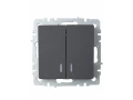 BRITE Выключатель 2-клавишный с индикацией 10А ВС10-2-1-БрГ графит ИЭК