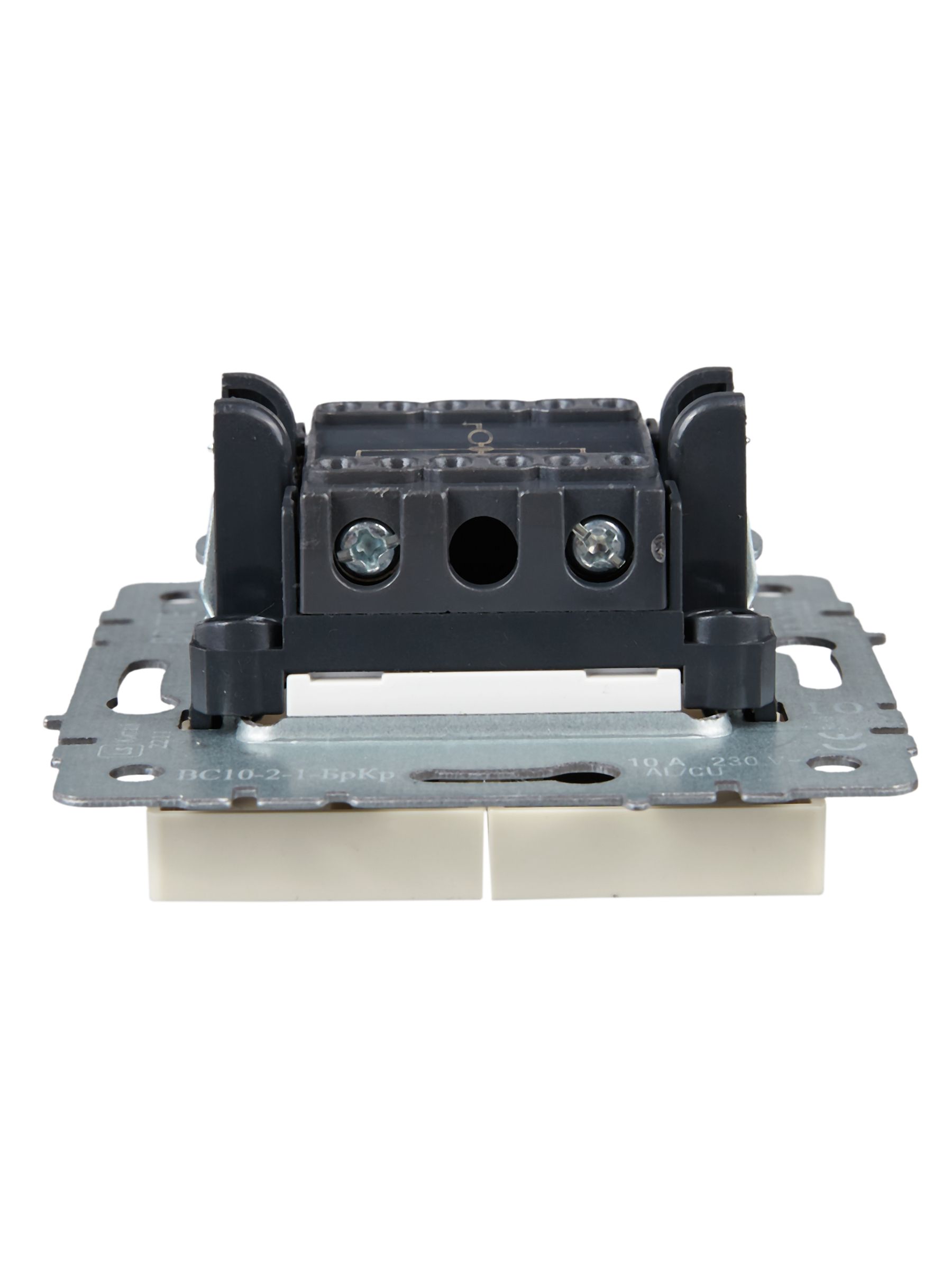 BRITE Выключатель 2-клавишный с индикацией 10А ВС10-2-1-БрКр бежевый ИЭК