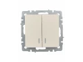 BRITE Выключатель 2-клавишный с индикацией 10А ВС10-2-1-БрКр бежевый ИЭК