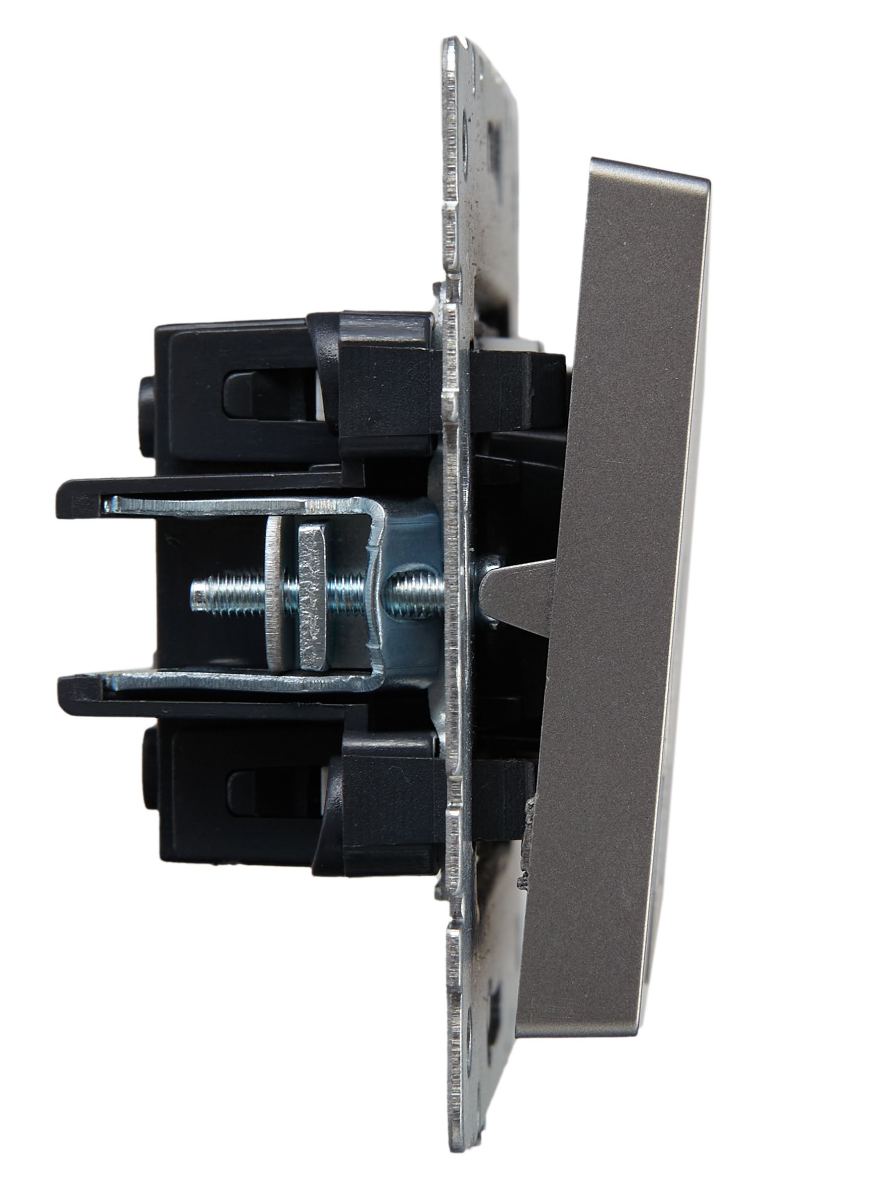 BRITE Выключатель 2-клавишный с индикацией 10А ВС10-2-1-БрС сталь ИЭК