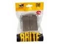 BRITE Выключатель 2-клавишный с индикацией 10А ВС10-2-1-БрС сталь ИЭК