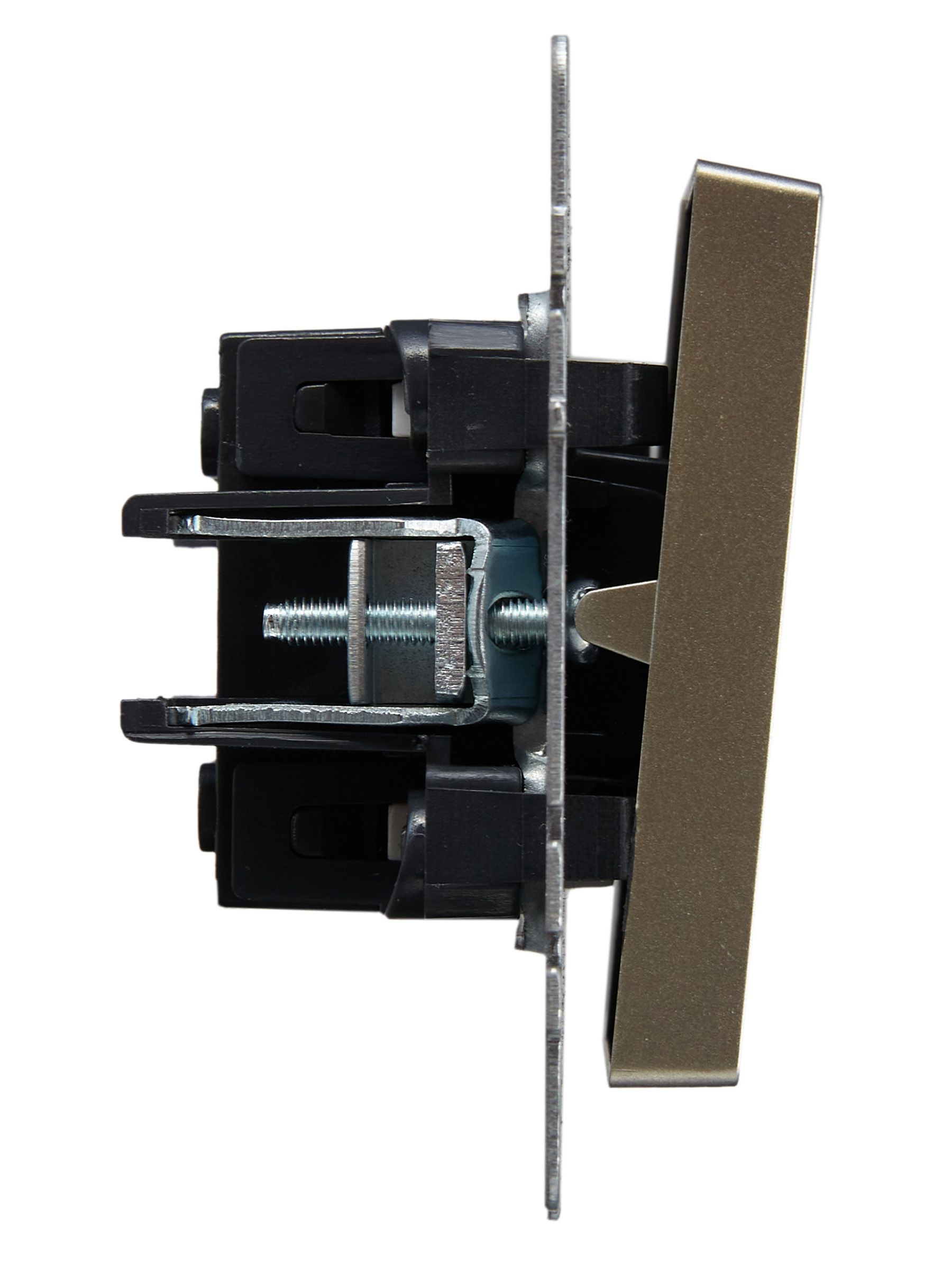 Выключатель 2-клавишный с индикацией 10А ВС10-2-1-БрШ шампань BRITE ИЭК