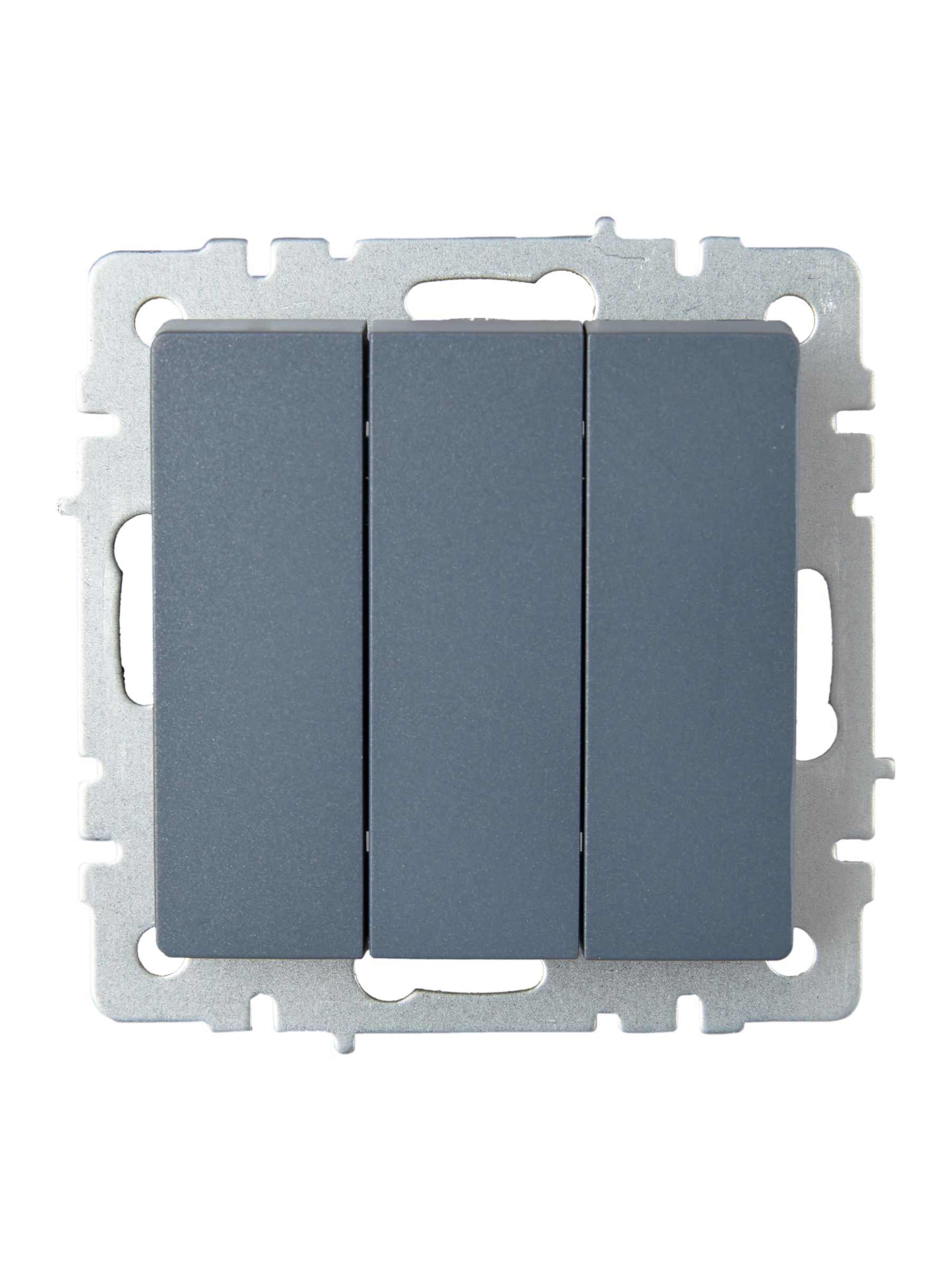 Выключатель 3-клавишный 10А ВС10-3-0-БрМ маренго BRITE ИЭК