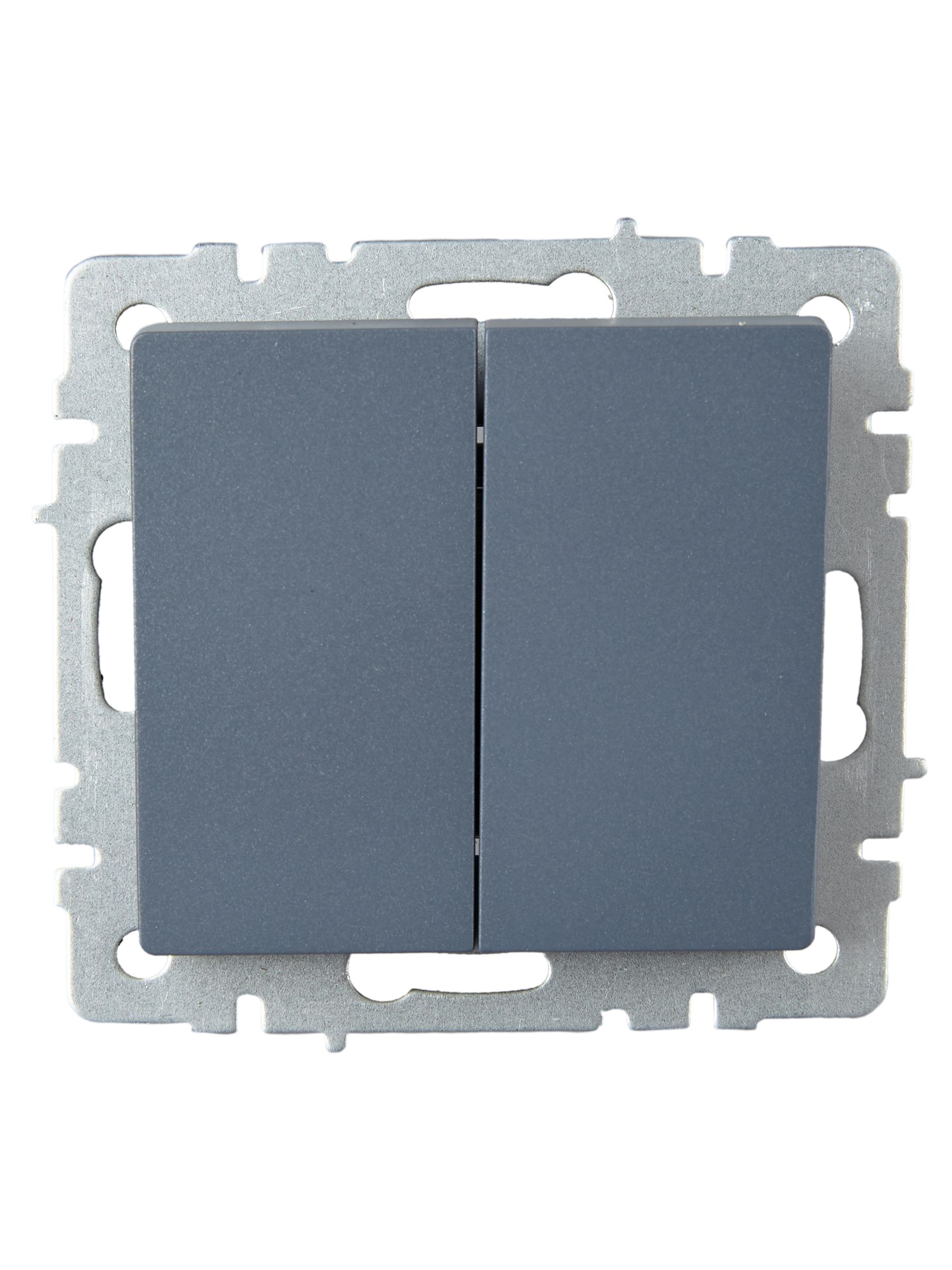 Выключатель 2-клавишный проходной 10А ВС10-2-6-БрМ маренго BRITE ИЭК