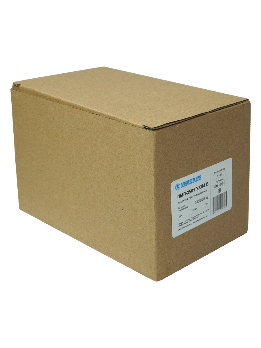 Пускатель электромагнитный ПМЛ-2501 УХЛ4 Б, 380В/50Гц, 2р, 25А, реверсивный, без реле, IP00, (ЭТ)