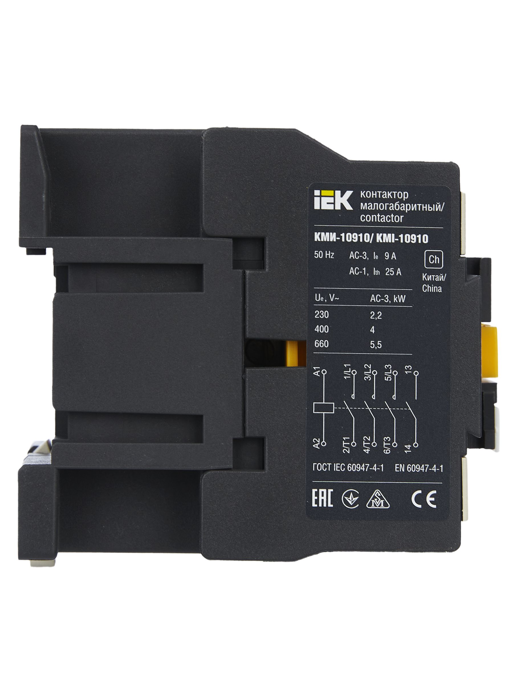Контактор КМИ-10910 9А 230В/АС3 1НО ИЭК