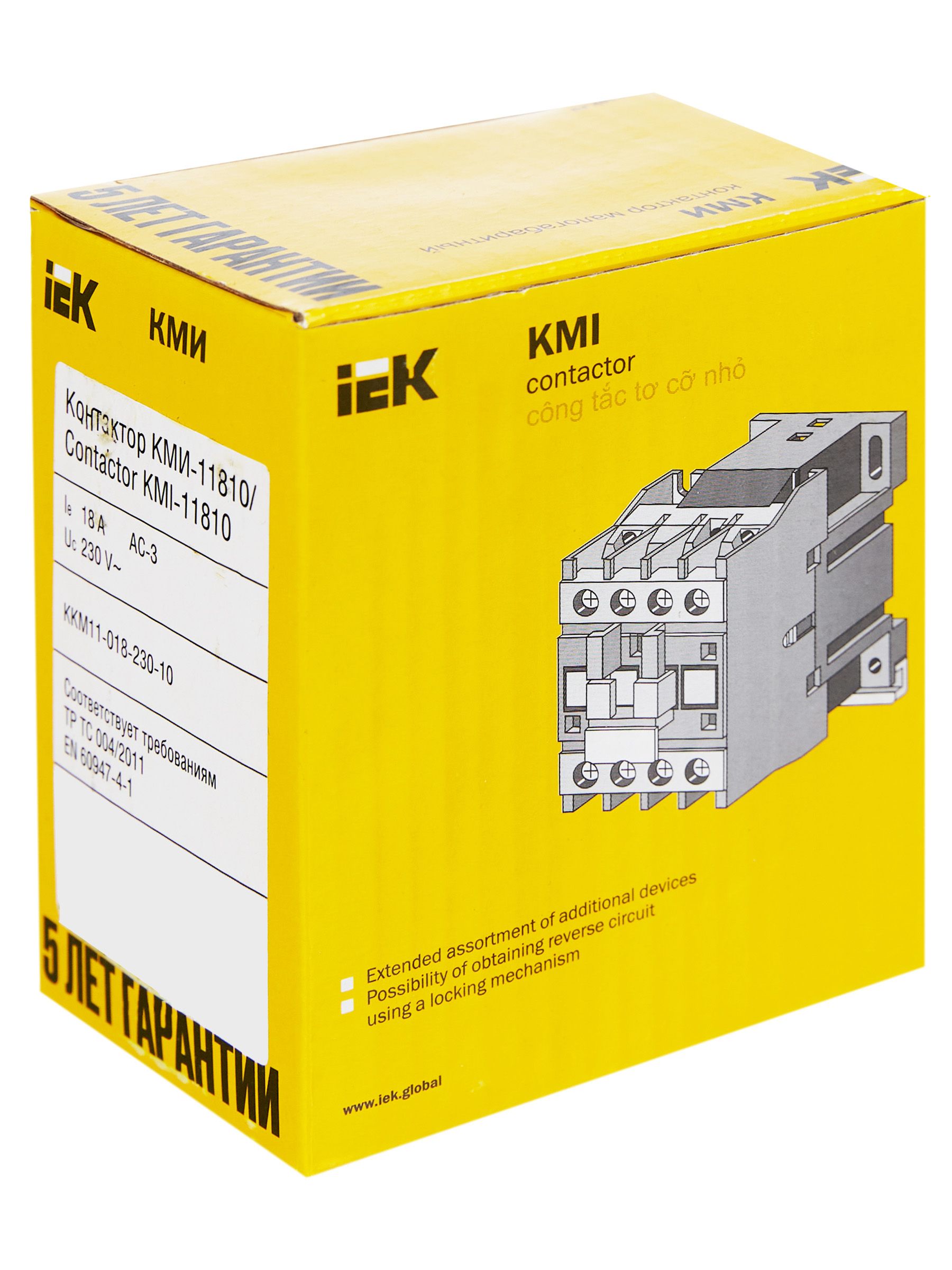 Контактор КМИ-11810 18А 230В/АС3 1НО ИЭК