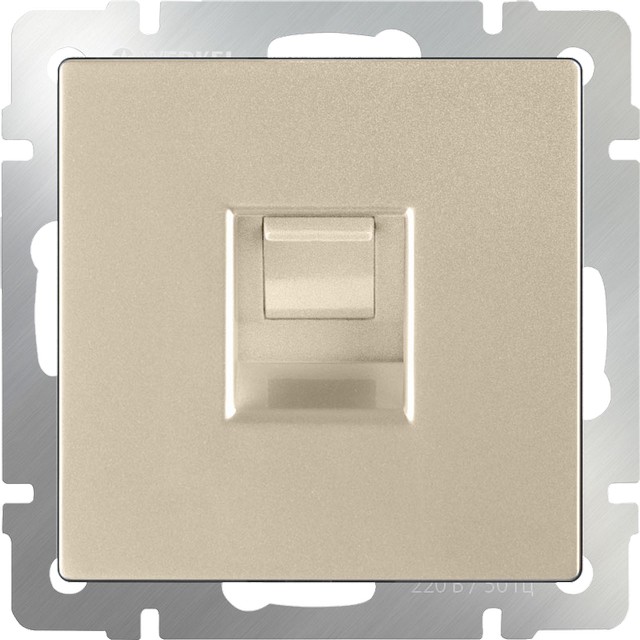 Розетка телефонная RJ-11 /WL11-RJ-11 (шампань)