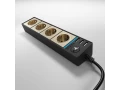 Розеточный блок 4-х местный+3 USB /WL20-04-03 (черный