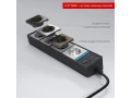 Розеточный блок 4-х местный+3 USB /WL20-04-03 (черный