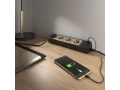 Розеточный блок 4-х местный+3 USB /WL20-04-03 (черный