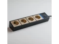 Розеточный блок 4-х местный+3 USB /WL20-04-03 (черный