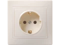 Розетка РС10-3-ККм одномест.с з/к без защ.штор. 16А КВАРТА (кремовый) ИЭК