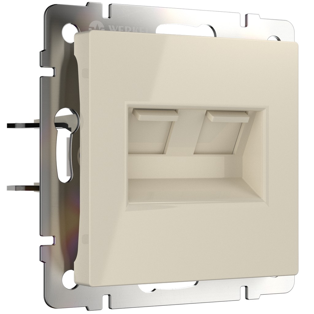 Розетка телефонная RJ-11 /WL03-RJ-11 (слоновая кость)