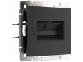 Розетка телефонная RJ-11 и Ethernet RJ-45 /WL08-RJ11+RJ45 (черный матовый)