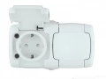 РОНДО IP44 О/У РОЗЕТКА двойная с заземлением со шторк., 16А, 250В, БЕЛЫЙ. Россия