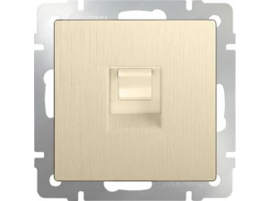 Розетка телефонная RJ-11 /WL10-RJ-11 (шампань рифленый)