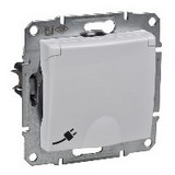 Розетка с/з с/ш с крыш., бел. IP44 SDN3100321