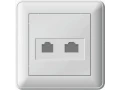 W59 РОЗЕТКА двойная RJ11+RJ45, 160В, 1А, кат.5E, в сборе, БЕЛЫЙ