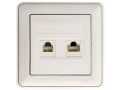 W59 РОЗЕТКА двойная RJ11+RJ45, 160В, 1А, кат.5E, в сборе, БЕЛЫЙ